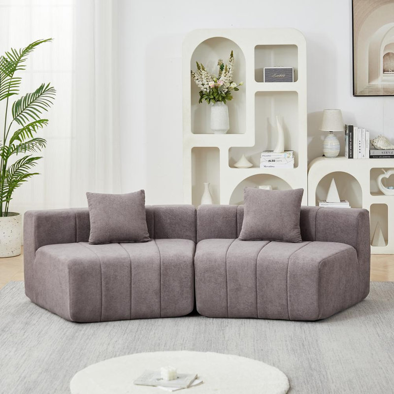 88'' Upholstered Sectional, Gray