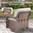 5-Piece Premium Outdoor Rattan Set, 2 Swivel Glider Chairs With T-Shaped Backrests, 2 Multi-Functional Ottomans & A Reinforced Glass Side Table For Patio, Garden, Poolside & Backyard