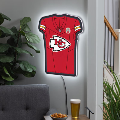 Enseigne murale en forme de chandail à DEL 23 po Kansas City Chiefs