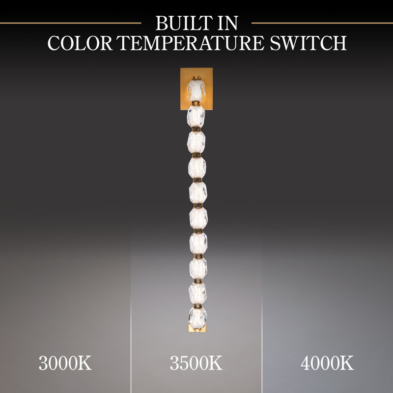 Seduction LED Armed Sconce, Aged Brass, 38.5" H x 4.75" W x 3.75" D