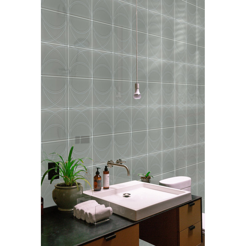 Carreau de mosaïque en verre 12 po x 12 po Taupe Swirl (1 pi. Ca. / pièce)