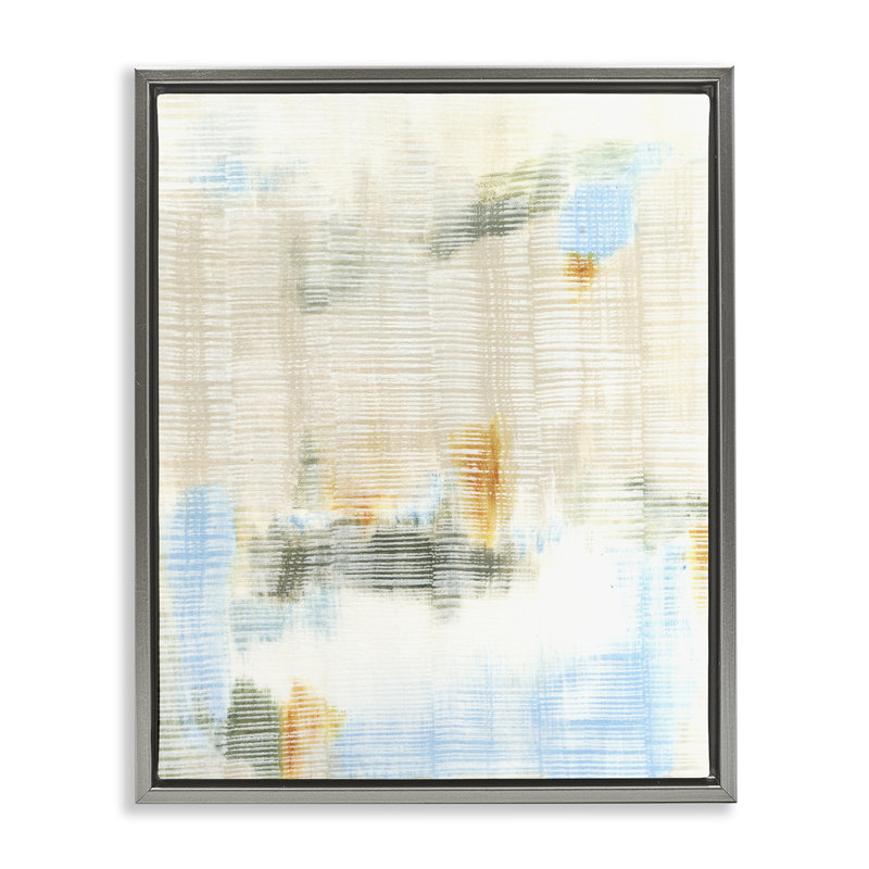 Art mural sur toile flottante à double dossier abstrait et abstrait doré, design par Vanna Lam, 21" H x 17" W