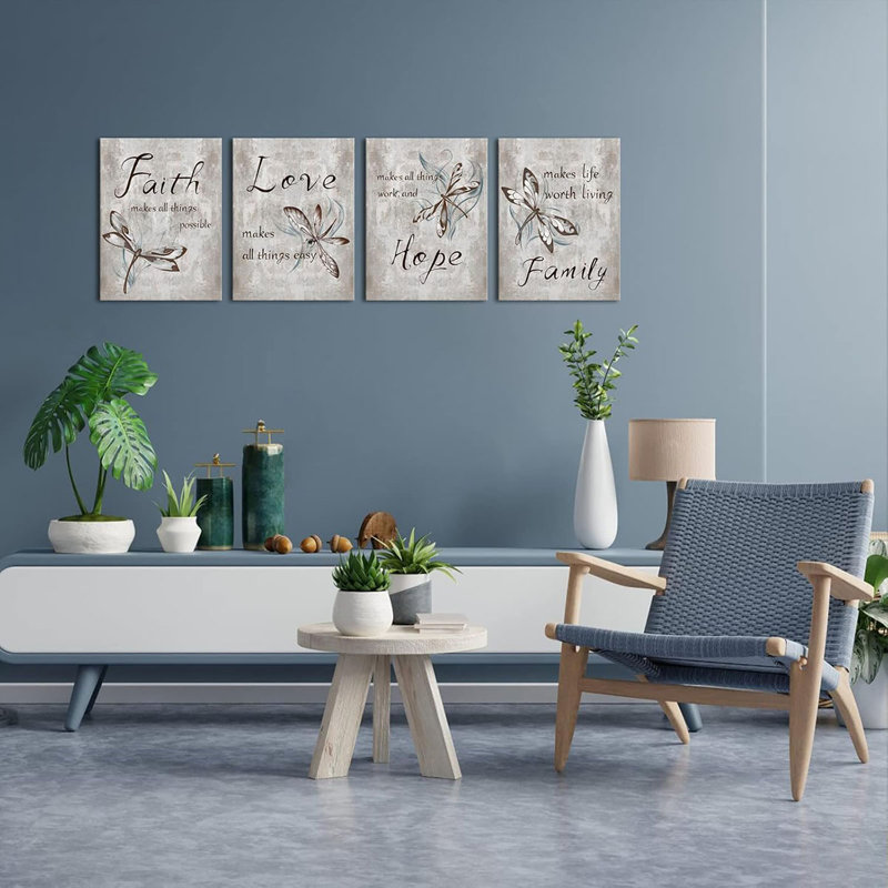4 Piece Wrapped Canvas Wall Art