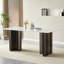 Table de salle à manger rectangulaire, style moderne, verre trempé avec plateau de table en marbre, pieds de table brossés mat, convenant à 4 à 6 personnes