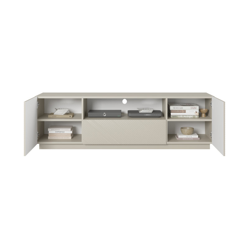 Menelik Unfinished TV Stand for TVs up to 55", Cashmere