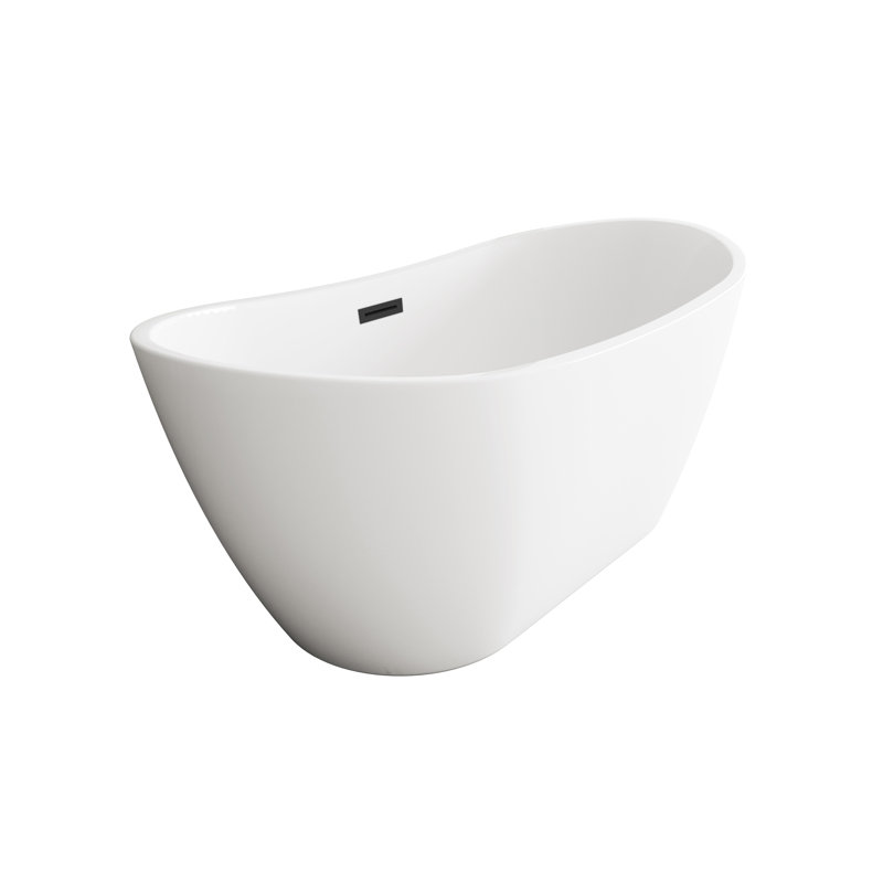 Ardis 54'' x 29'' Soaking Acrylic Bathtub, Matte Black