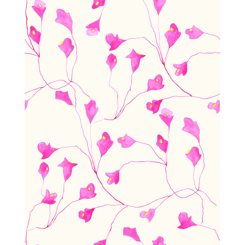 Susan Hable Floral Wallpaper Double Roll, Pink