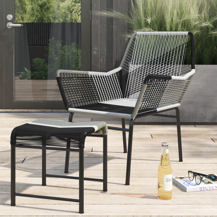 Ansonia Patio Chair with Ottoman