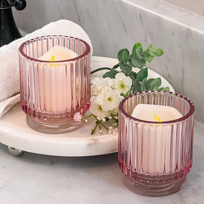 Ensemble de porte-votives de table en verre 6 pièces