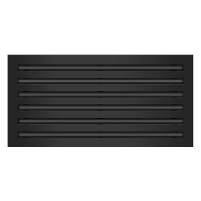 BUILDMART - 24x12 Black Modern AC Vent Cover - Standard Linear Slot Diffuser - Register Grille