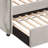 Beige Upholstered Twin Daybed with Trundle