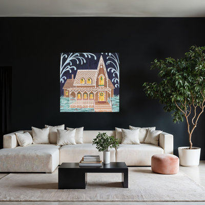 «Whimsical Gingerbread House», impression d'art contemporain contemporain