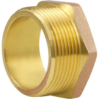 Cast Brass DWV Hex Trap Bushing 1-1/2" C x M for Drain, Waste and Vent Systems