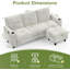 3-Seater Sofa with Storage Footstool and 2 Cup Holders, L-shaped Lounge Chair Sofa with USB Charging Port, Small Corner Sofa in the Living Room-1779162373
