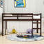 Lit mezzanine simple en bois avec échelle Kaisei-785956429