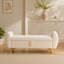 Banc de rangement moderne en velours côtelé de 145 cm de large, avec espace de rangement intégré et pieds en bois. Convient aux chambres et aux couloirs. Couleur : beige.