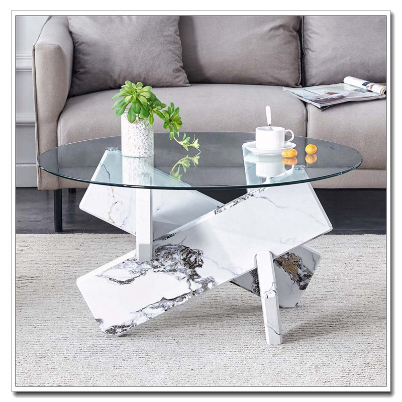 Table basse ronde en verre