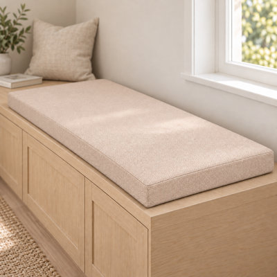 Coussin de banc personnalisable H 4 po pour mobilier d'intérieur / extérieur / chaise / siège de fenêtre, mousse 75D haute résilience de qualité supérieure