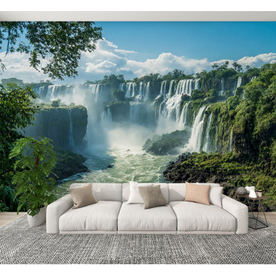 Peler et coller une partie du papier peint Chutes d'Iguazu vues du parc national d'Argentine, papier peint amovible en PVC 100 po x l 144 po, art mural pour le salon de la chambre à coucher