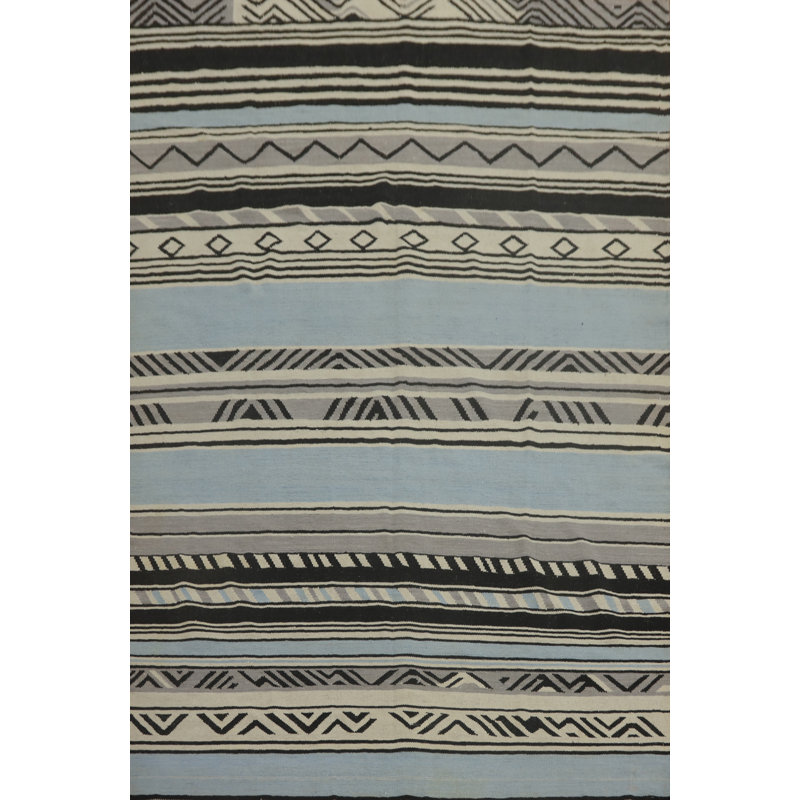 Tapis rayé en laine Kilim