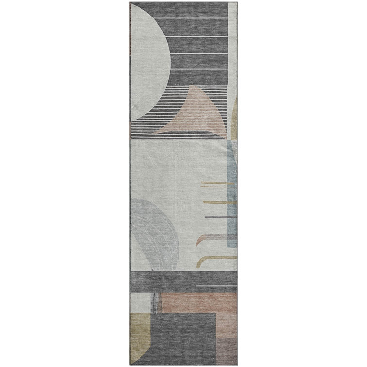 Premium Machine Washable Mehara AMF1694 Geometric Rug