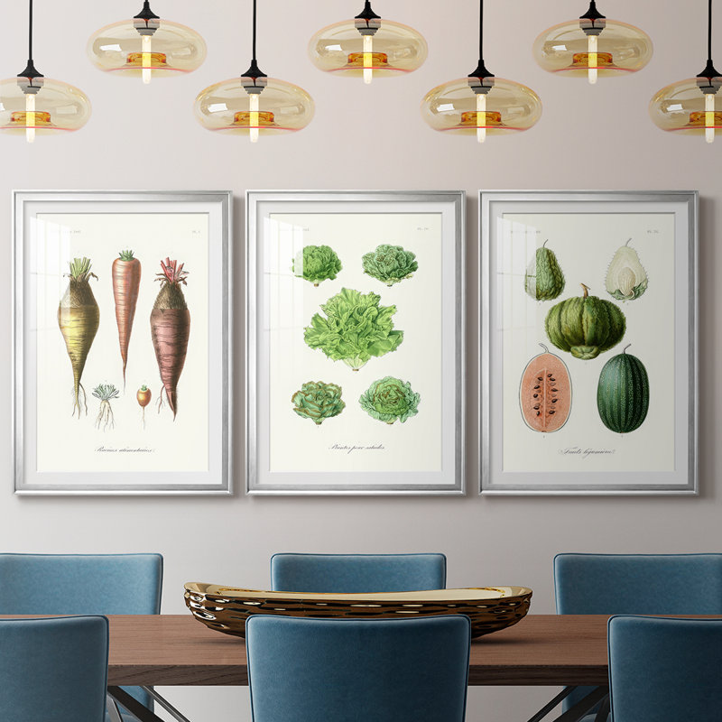 Variétés de fruits et légumes VI - Impression sur mesure encadrée de qualité supérieure - 3 pièces