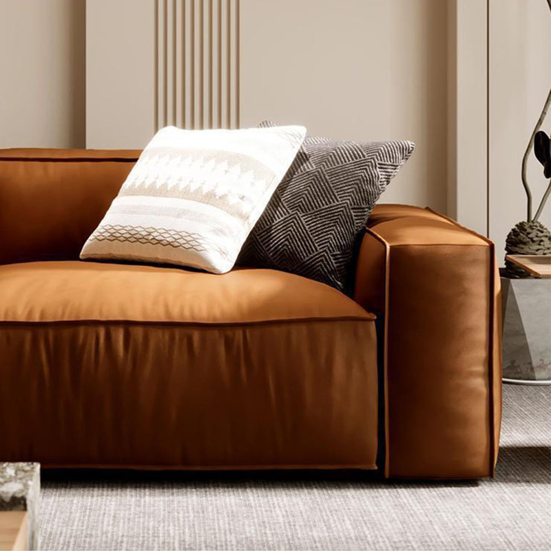 Retro simple beauty salon office lounge sofa, 27.55" H x 102.36" W x 39.37" D