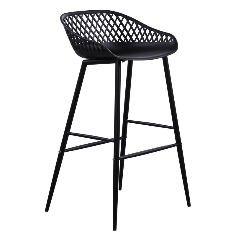 Newark Patio Bar Stool, Black, 25.5"