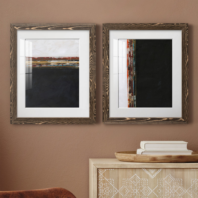 A Sense of Space I - Ensemble de 2 cadres photo, H 20 po x l 34 po x P 1,5 po, Noyer