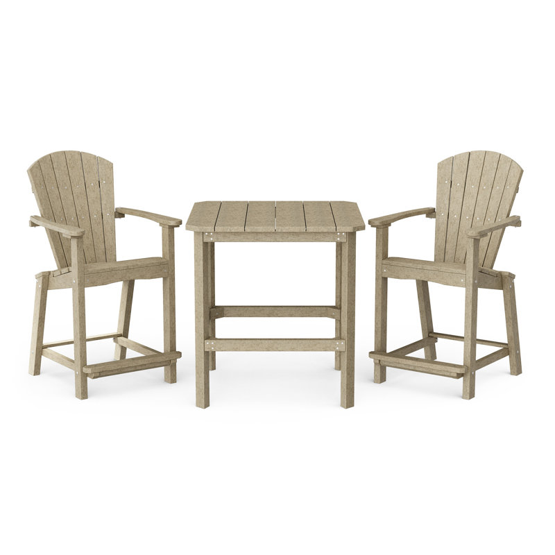 Ensemble de comptoir 3 pièces Classic, Bois vieilli