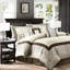 Édredon grand taupe / brun 7 pièces, literie lavable à la machine, coussins décoratifs rehaussent le style, pièce pour lit, palette de couleurs, ajout de charme,-127366336-127366333