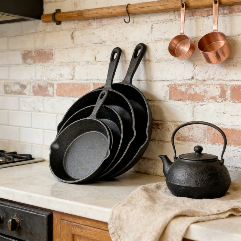 4-piece Cast Iron Nonstick Pan Set