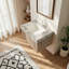 Meuble-lavabo moderne avec lavabo simple brillant, plateau de table en pierre frittée avec jolis armoires en bois, pré-assemblé-1352743172-1352743173