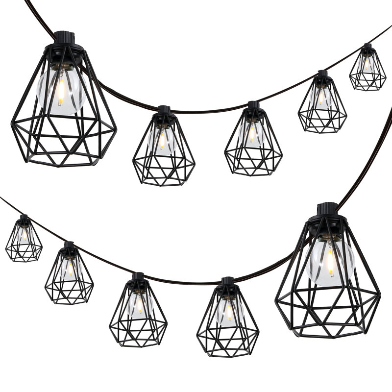 Beaney Outdoor 10 - Bulb 120'' Plug-in Shaded String Light, Black