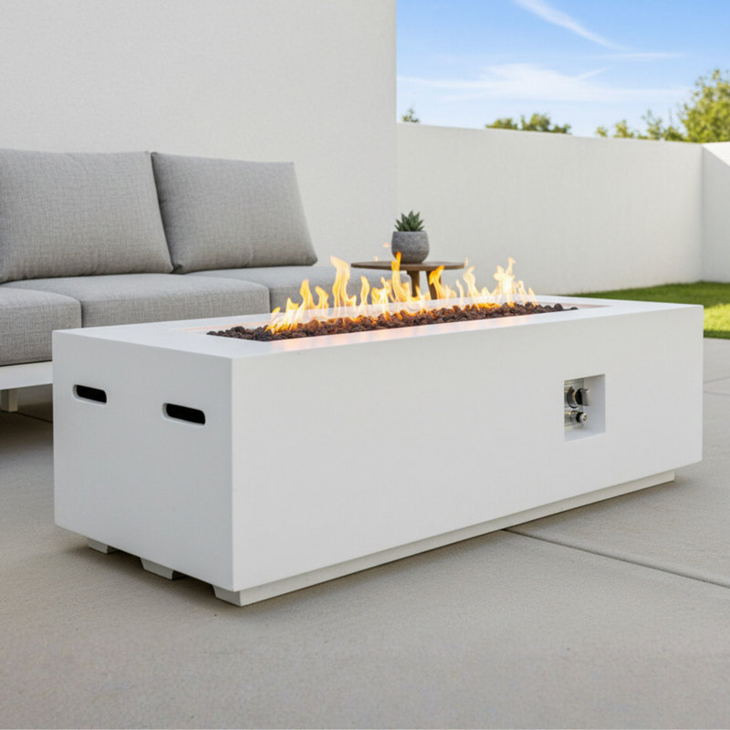 Table d'extérieur d'extérieur au propane 60 pouces, 60 000 BTU avec foyer imperméable, allumage automatique, pierres de lave gratuites