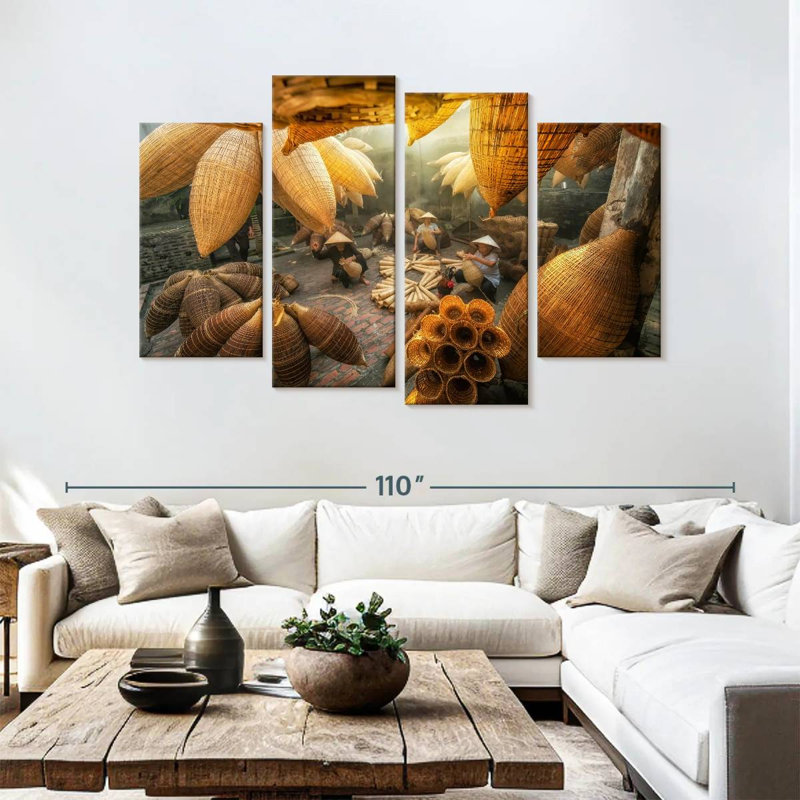 Lynelle Fish Traps In Vietnam, 54" H x 84" W