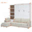 Grand lit escamotable mural avec canapé et tablettes-106715292