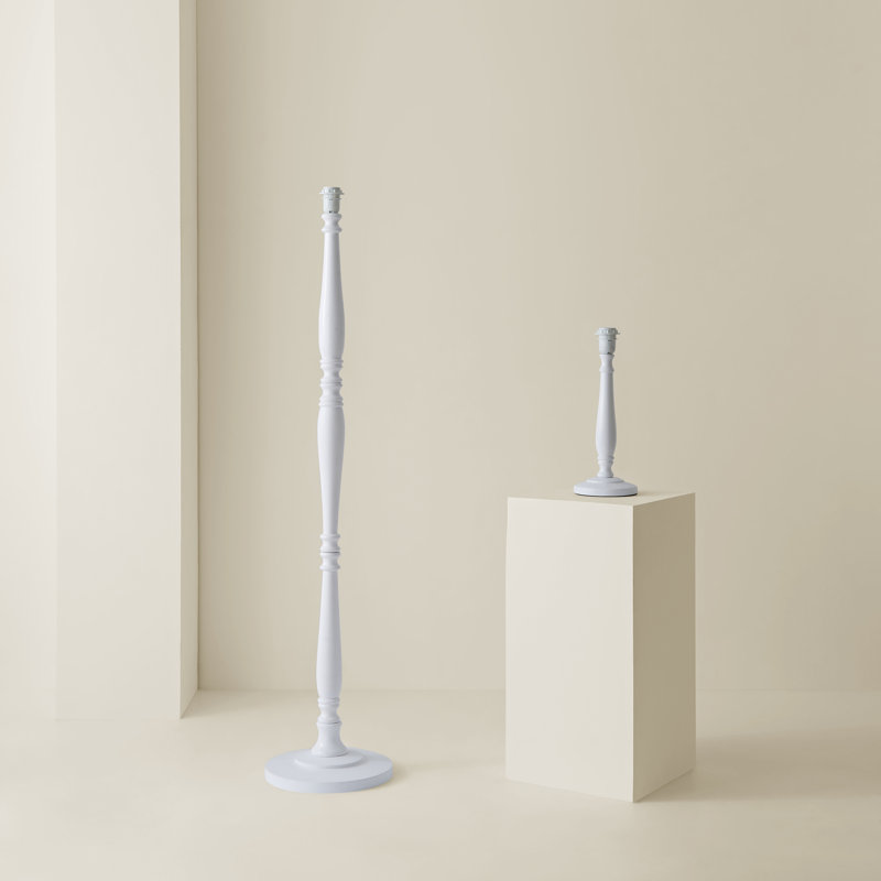 Arialdo 132cm Traditional Floor Lamp, Matte White