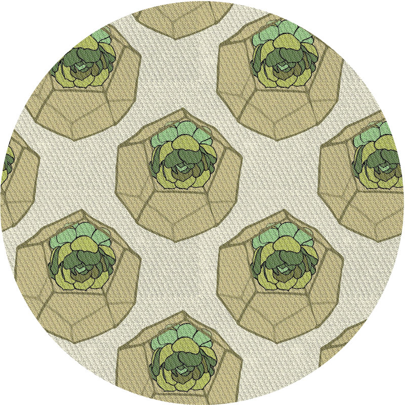 Floral Indoor Rug, Round 4'