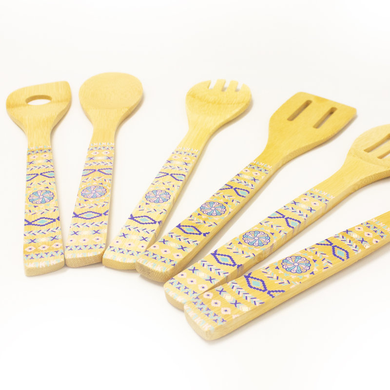 BergHOFF Patterned 6pc Bamboo Kitchen Utensil Set