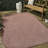 Longe Modern Minimalist Radius Corner Solid Light Rose Indoor/Outdoor Rug-14885316