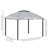10' X 12' Outdoor Gazebo, Patio Gazebo Canopy Shelter W/ Double Vented Roof, Zippered Mesh Sidewalls, Solid Steel Frame, Grey