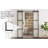 Metal and Tempered Glass Double Sliding Barn Door with Installation Hardware Kit, 2 Sets of Door-91084033