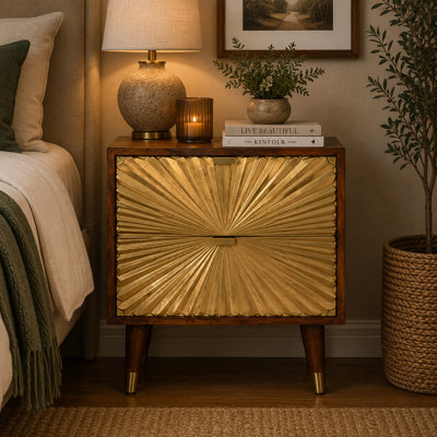 Arredondo 40cm W Solid Wood Bedside Table