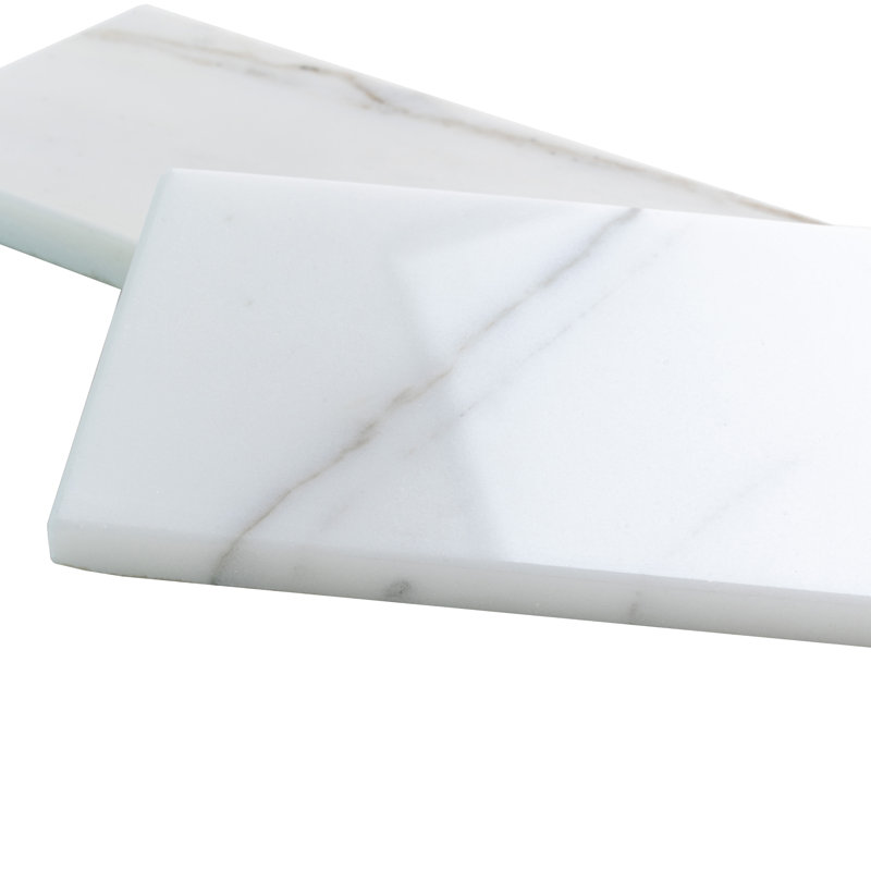 3" X 6" Polished Marble Tile, White