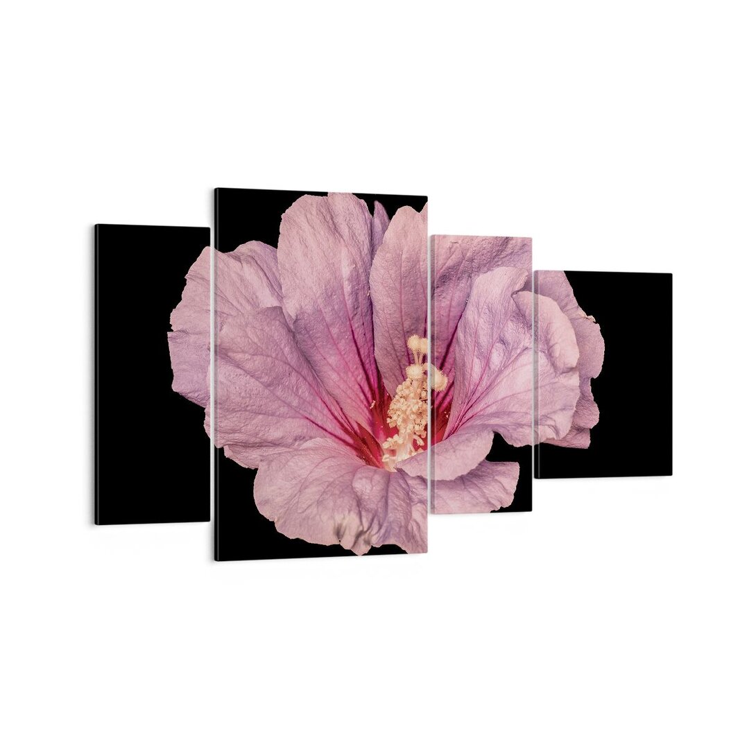 4-tlg. Leinwandbilder-Set Hibiscus Flower Pink