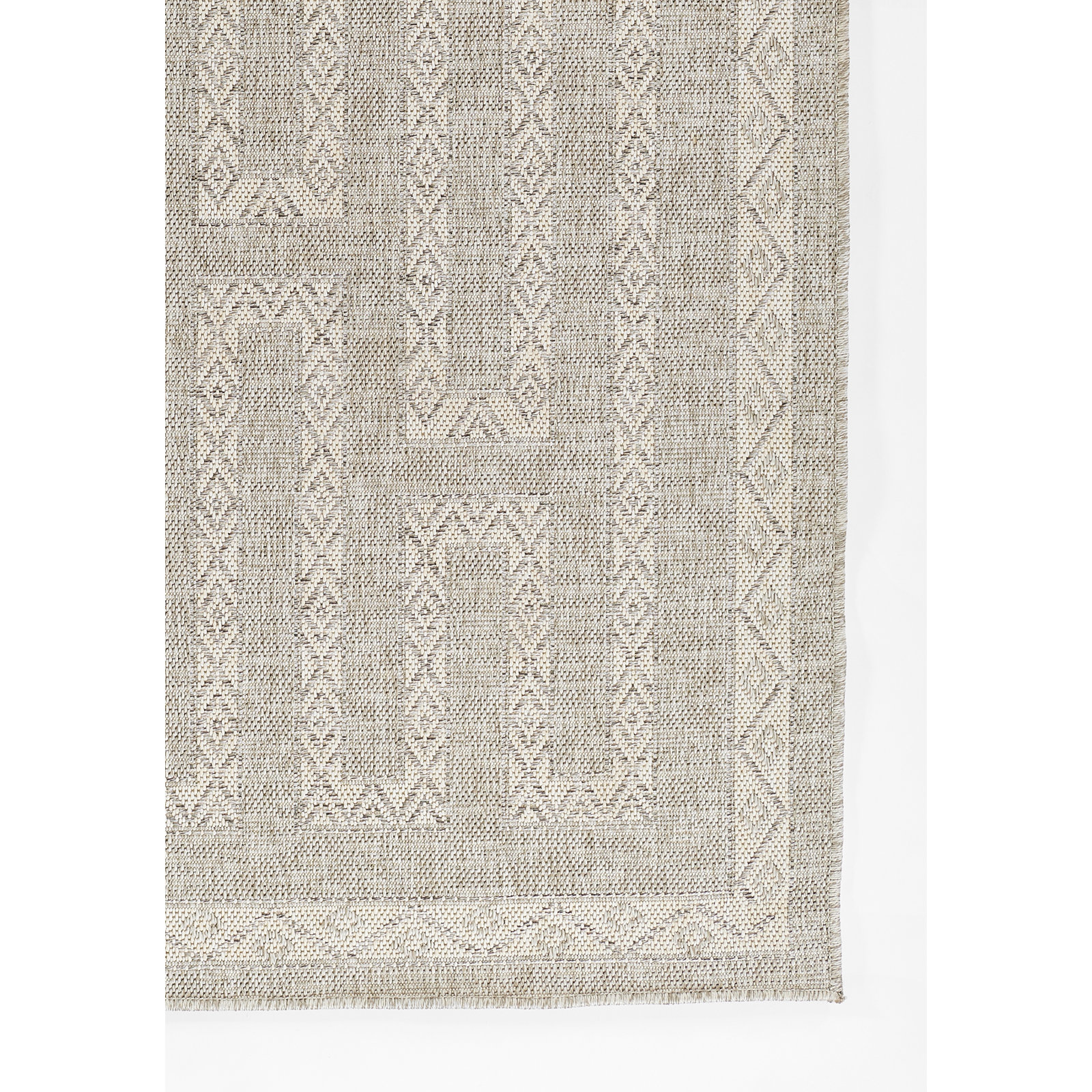 Pavia Gray/Beige Indoor/Outdoor Rug, Runner 2'7" x 7'6"