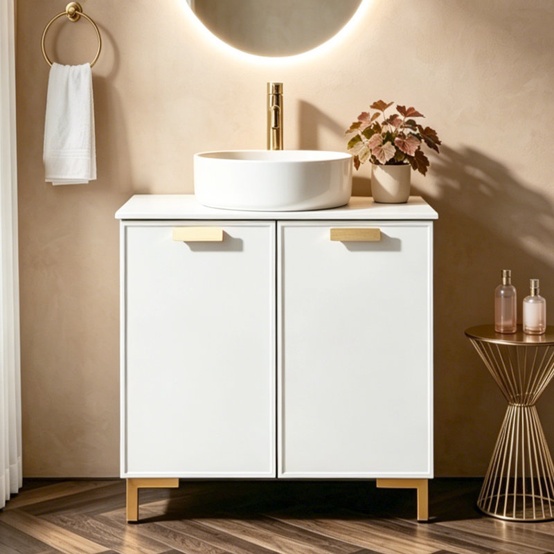 Meuble-lavabo vasque 30 po blanc moderne
