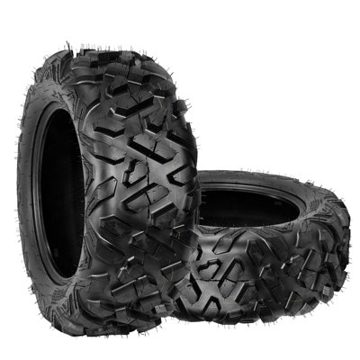 Lot de 2 pneus tubeless 6 plis pour quad/SSV – Robustes, tout-terrain, pour sentiers, boue, sable, terre, neige et route – Compatibles avec quads, 4x4 et la plupart des modèles de quads/SSV – Dimensions : AT26X9-14