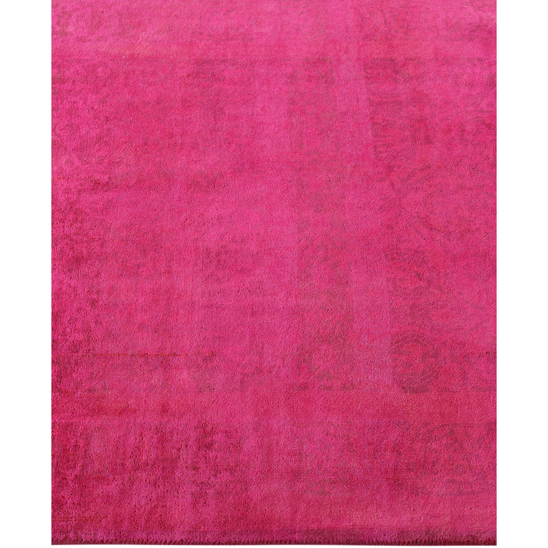 Overdyed Hand-Knotted Wool Modern-Contemporary Pink Area Rug 3' 1" x 5' 2"